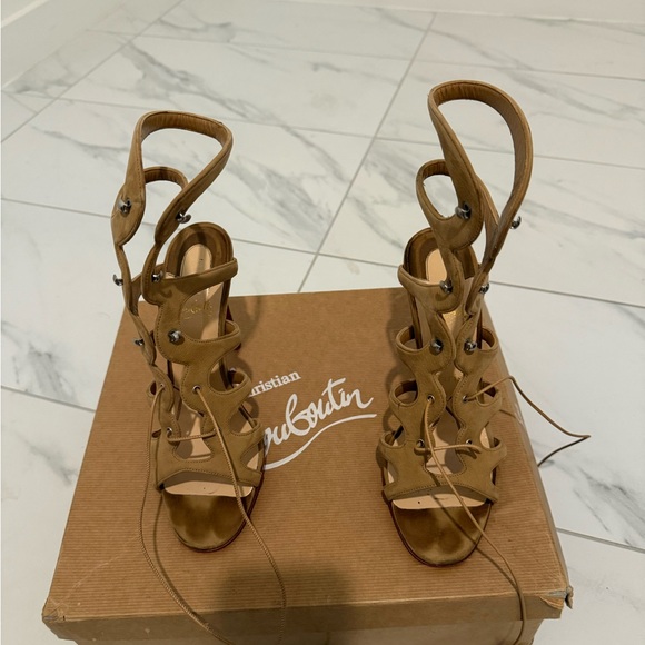 Christian Louboutin Shoes - Christian Louboutin Brown Lace-Up Sandals